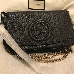 Gucci Soho Chain Shoulder Leather Bag. Authentic!